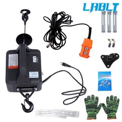 LABLT 2-in-1 Portable Electric Hoist Power Winch 1100 lbs Wired Remote Control