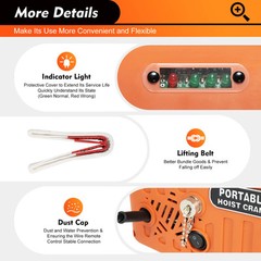 Portable Miniature Electric Mini Hoist 220v Crane Home Remote Control Lift Hoist