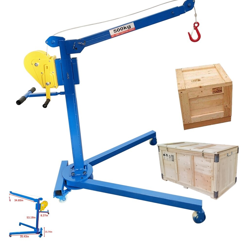 Small Manual Crane Portable Folding Elevator Hand Crane Cargo Handling Crane