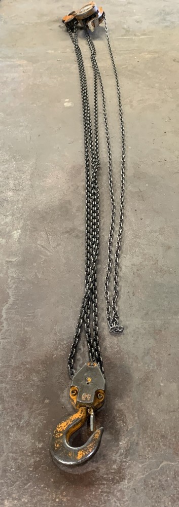 Used Harrington 5 ton Chain HOIST 10ft Lift Chain CF050 5 ton Hooks chain CF4