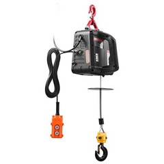 1100lb 1500W 2-in-1 motor winch hoist 25ft lift range 16.4ft/min wired remote
