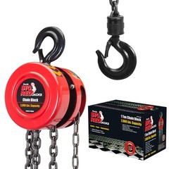 Big RED TR9010-3 Torin Manual Hand Chain Hoist with 2 Heavy Duty Hooks for Wareh