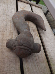 Vintage Swivel Hoist Crane Hook Industrial Steampunk, Rusty, Over 9 Pounds!