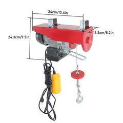 PA200 Electric Hoist 440lbs w/ 14ft Remote, 110V 510W Motor, Dual Hook System