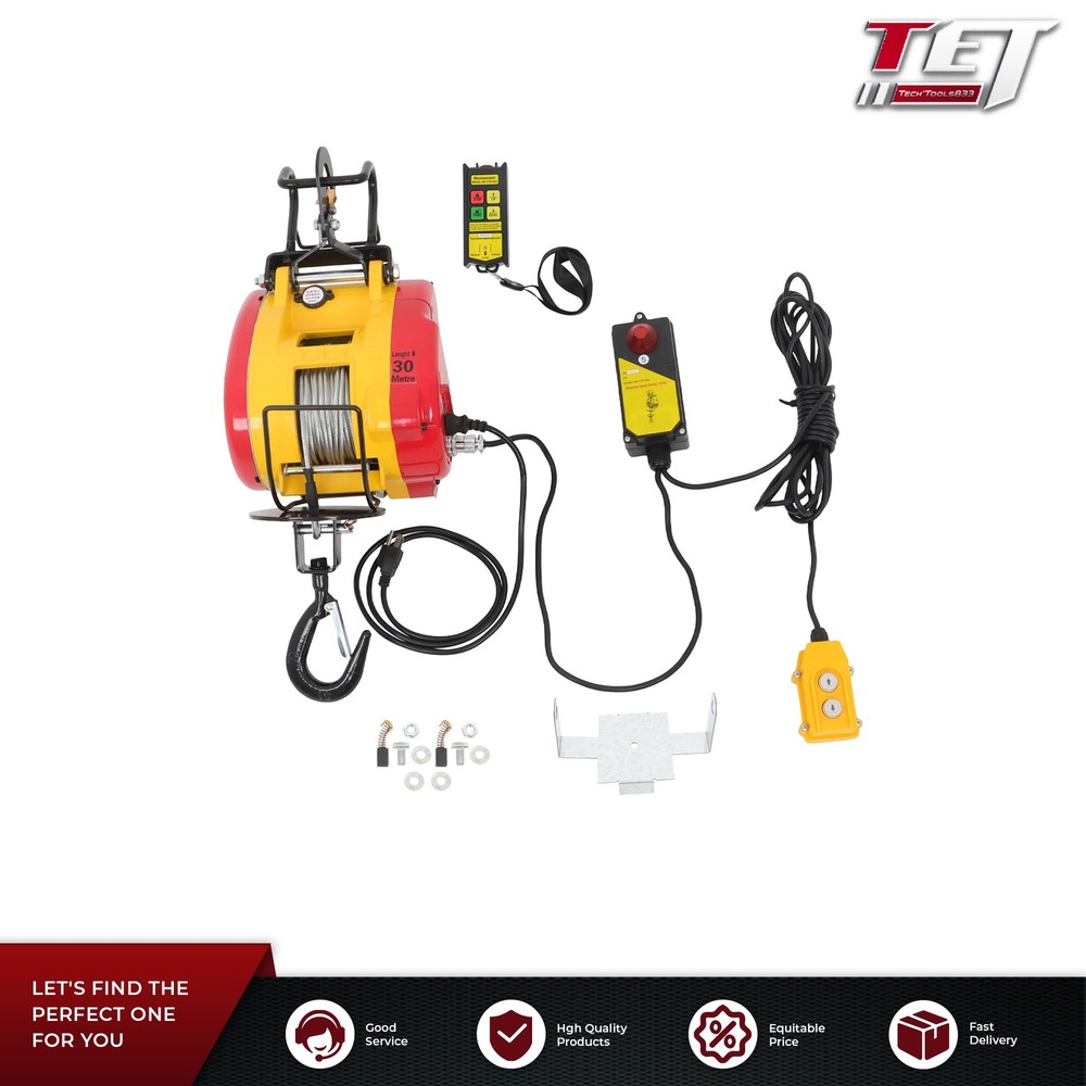 2-In-1 Electric Hoist Winch, 1100 Lbs Capacity, 1800W Portable Power Winch, 98 F