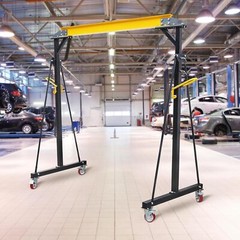 Portable Adjustable Steel Gantry Crane 97″ to 141″ Shop Lift 2200/4400lb Load