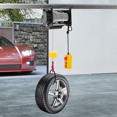 880Lbs Electric Winch Hoist w/Emergency Stop, 100ft Cable for Garage/Lifting US