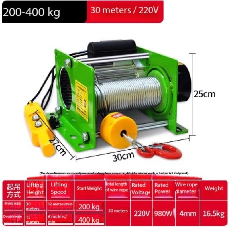 1-tonne Remote-controlled Hoist Crane for Lifting and Hoisting Operations