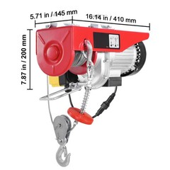 Electric Hoist Crane Winch 1760 lbs with 328 ft Wireless Remote Control