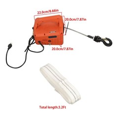 3-in-1 1500W Portable Electric Hoist Winch 1100lbs Capacity 30 ft Lifting Height