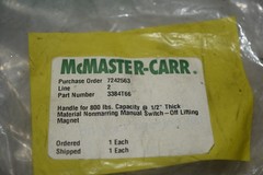 Handle for Switch-Off Lifting Magnet 3384T66 Lot of 2