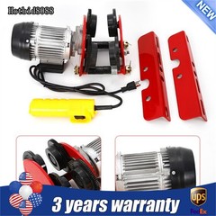 2200lbs Electric Wire Rope Hoist Trolley Overhead Motor Winch Hoist Garage Crane