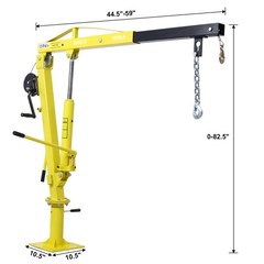 Hydraulic Pickup Truck Crane,Pickup Truck Bed Hoist Jib Crane- 2000-Lb. Capacity