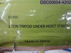 2 Ton Tripod Under Hoist Stand, EI3305