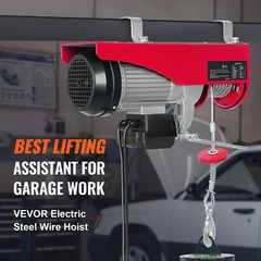 Electric Hoist 440lbs Crane Winch with Wired Remote Control 480W 110V