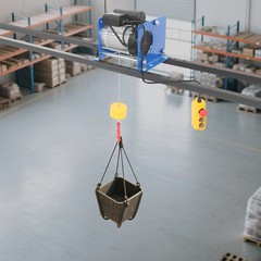 Electric Hoist Winch With Wired Control 881LBS Long Steel Wire Rope Lifting Tool
