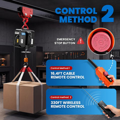 Electric Hoist PRO with Single/Double Hook, 1100Lb Electric Winch 110V 120V, 2 W