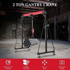 2200/4400 LBS Adjustable Gantry Crane 1-2 Ton Shop Cranes Lift Hoist 8FT-12FT US