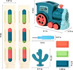 200 PCS Domino Train Toys Set, Automatic Dominos Building and