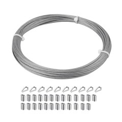 1/16 inch Stainless Steel Wire Cable 100FT 7×7 Strand Marine Grade with Fittings